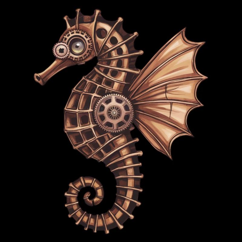 Design complexe d’hippocampe Steampunk