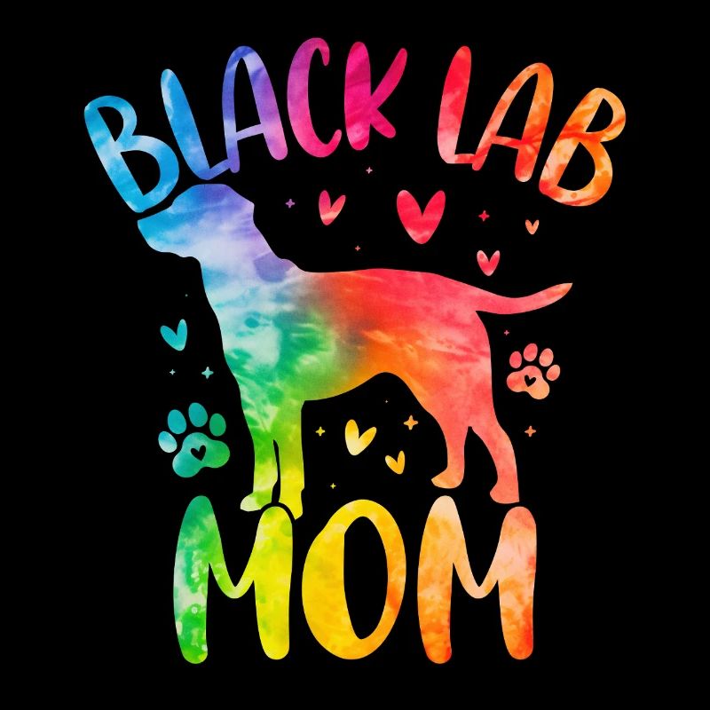 Schwarze Lab Mama Labrador Retriever Hund Tie Dye