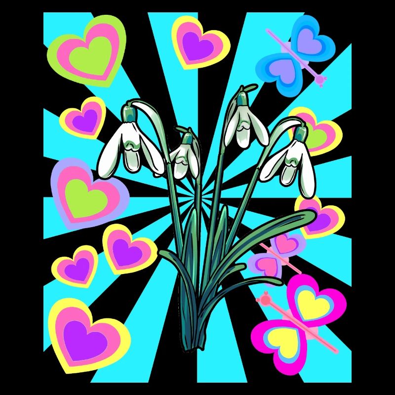 Retro Vintage Snowdrop Flowers Spring