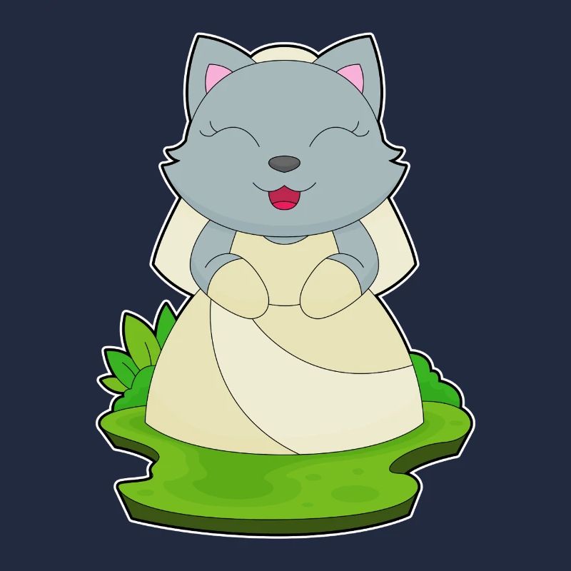 Chat Voile de mariée Mariage