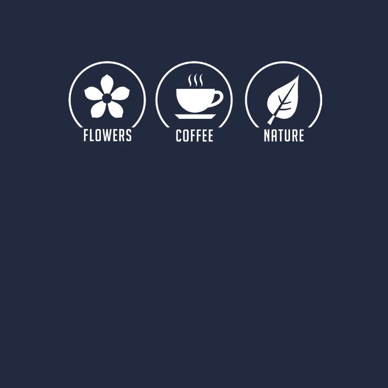 Fleurs Café Nature Icône Set