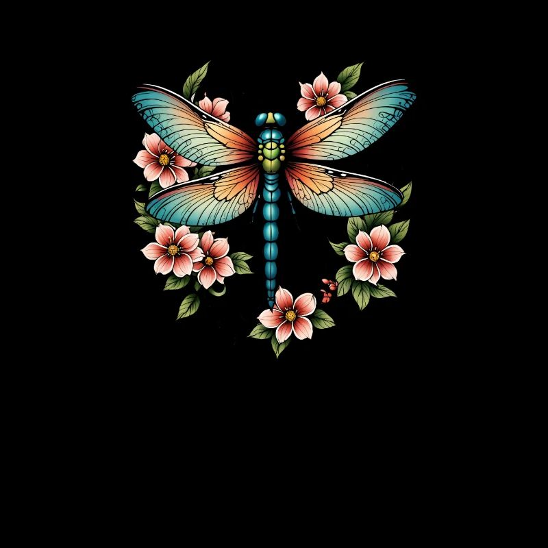 Couronne florale de libellule