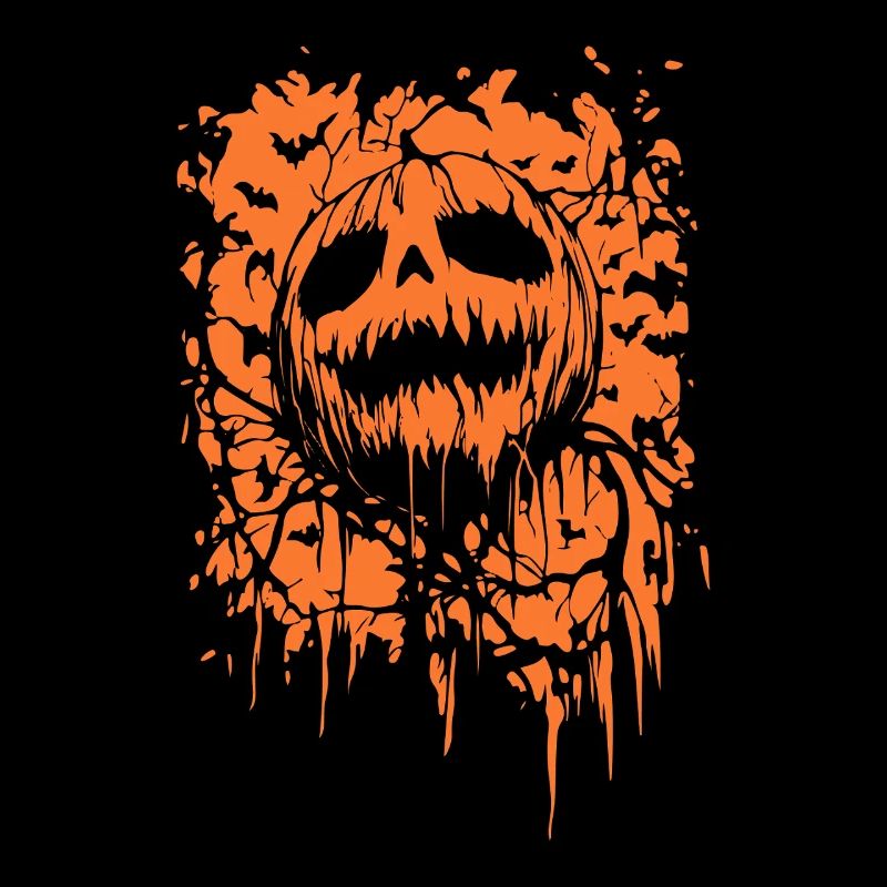 Spooky Pumpkin Head – Halloween Horror Art