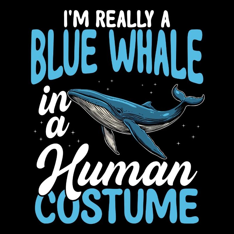 Blue whale in human costume funny