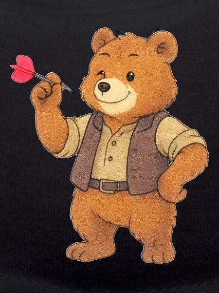 Bear playing darts