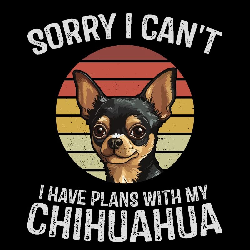 Playful Chihuahua with Retro Sunset