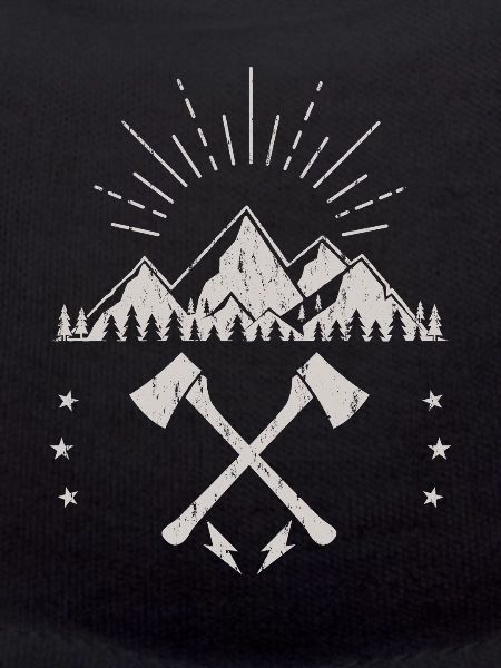 Rugged Mountain Sunrise Axe Emblem