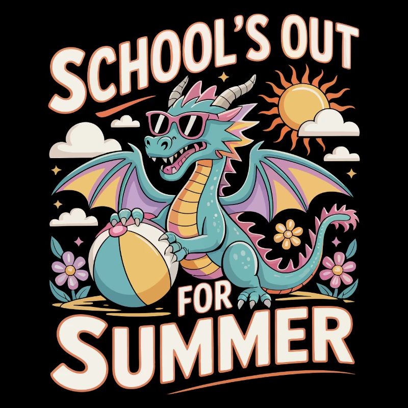 SCHOOL'S OUT FOR SUMMER Funny retro design