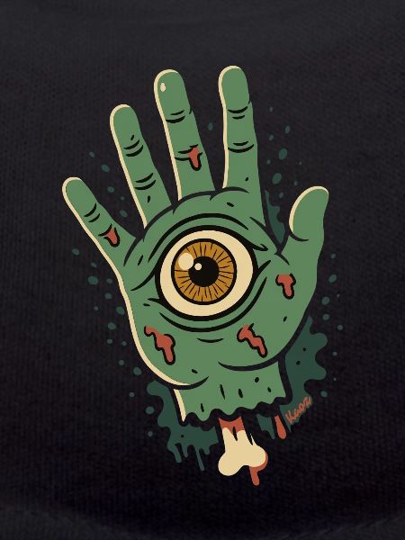 Zombiehand mit Auge