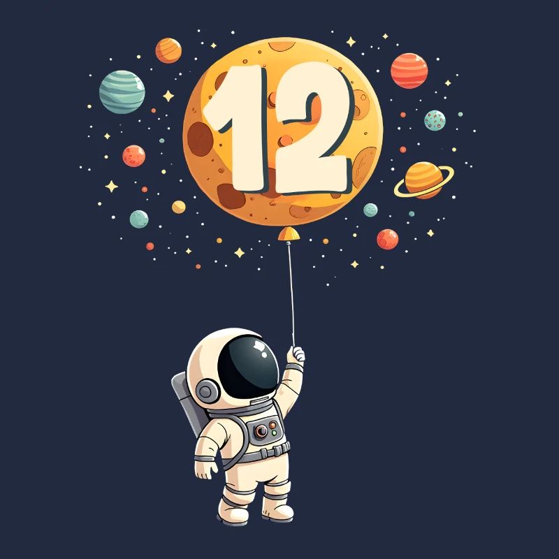 Astronaute mignon 12e anniversaire garçon espace