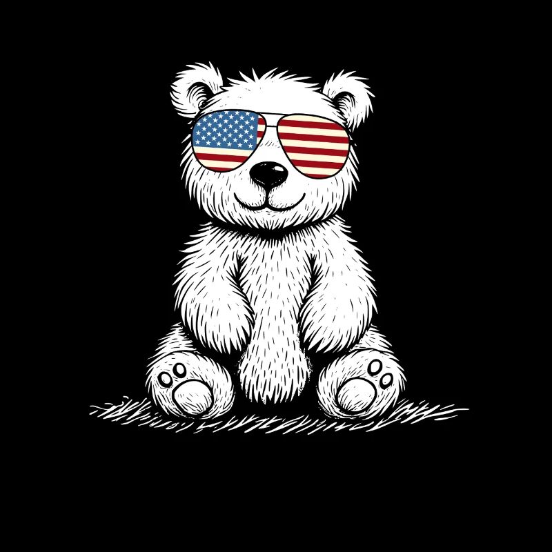 Lustiger Teddybär mit US Sonnenbrille