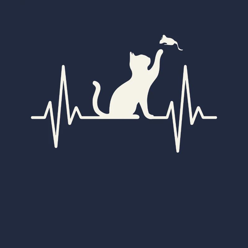 Chat Battement de cœur Silhouette