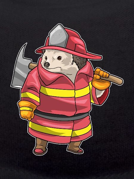 Hedgehog Firefighter Axe Fire Brigade