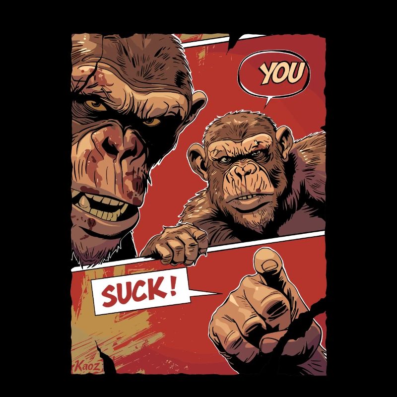 Wütende Affen mit Comic Spruch Du nervst