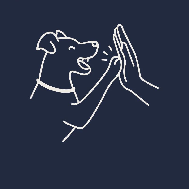 Hund High Five – Minimalistisch & süß