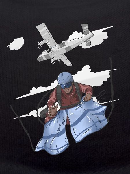 Aerial Skydive Pilot Illustration