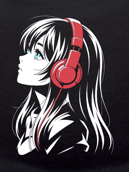 Fille d’anime avec conception de casque