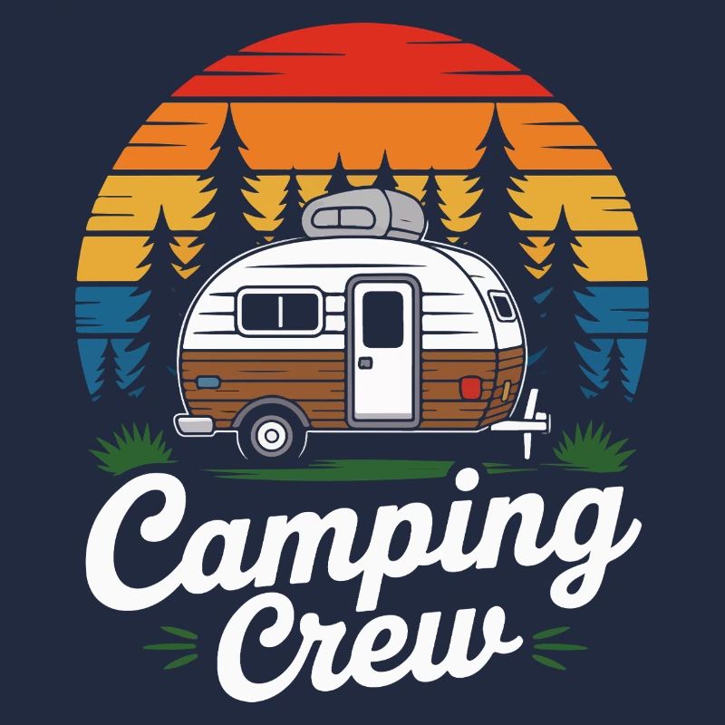 Retro Camping Crew Wohnwagen