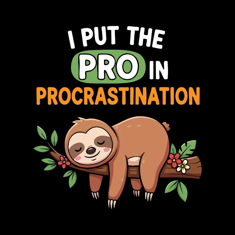 Ich setze den Profi in Prokrastination Faultier
