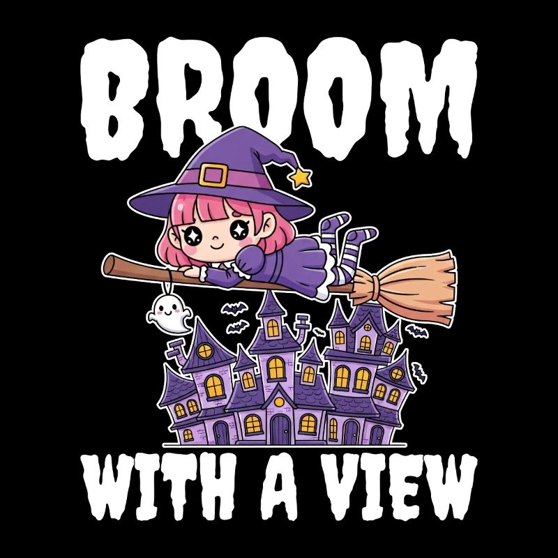BROOM WITH A VIEW - WITCH HALLOWEEN