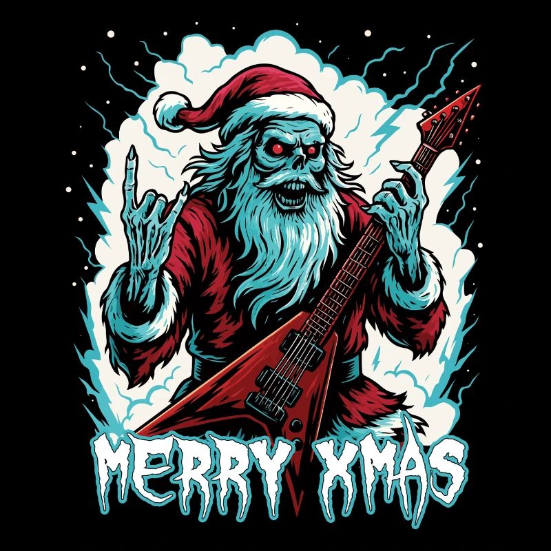 Santa Doom avec guitare électrique