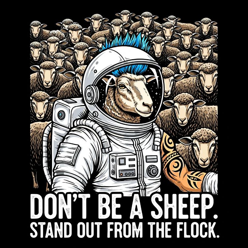 Don't Be a Sheep - Astronaut Schaf Punk