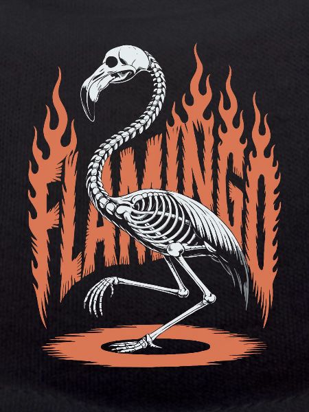 Flamingo Flames Skeleton Halloween