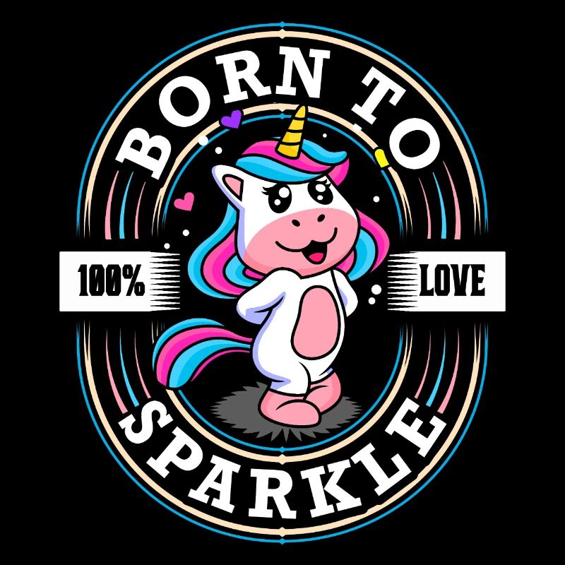 Born to Sparkle - Licorne douce - Glitter