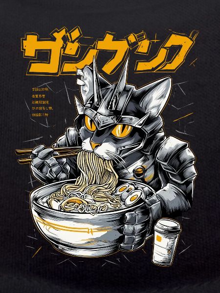 Cyber chat mangeant des ramen