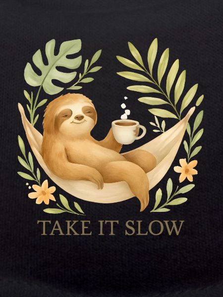  Take It Slow – Faultier im Boho-Stil