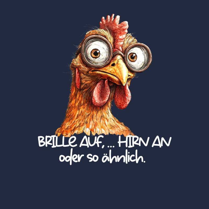 Glasses on brain or something like that funny chicken
