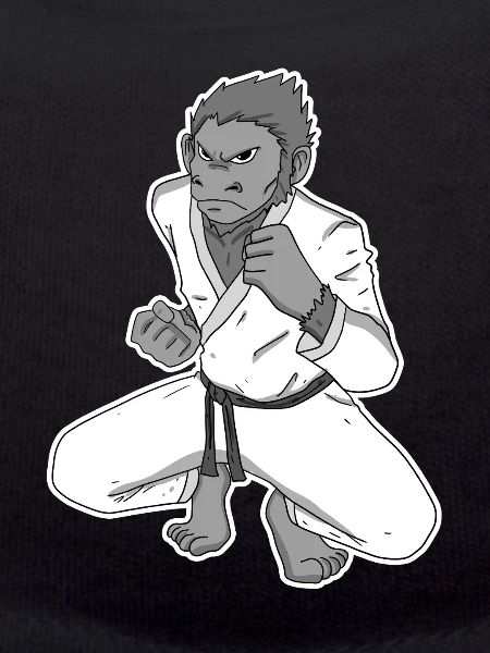 Starker Affe beim Karate