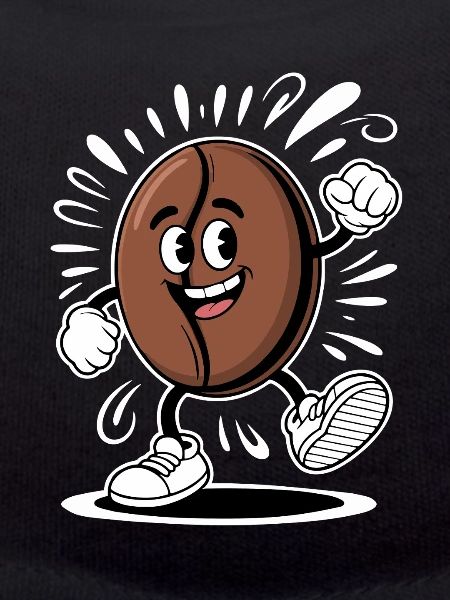 Dancing Coffee Bean Cartoon Coffee