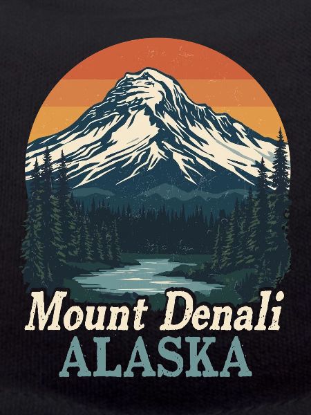 Mount Denali Alaska Retro Landscape