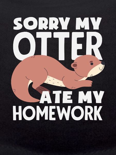 Sea Otter Cartoon Homework