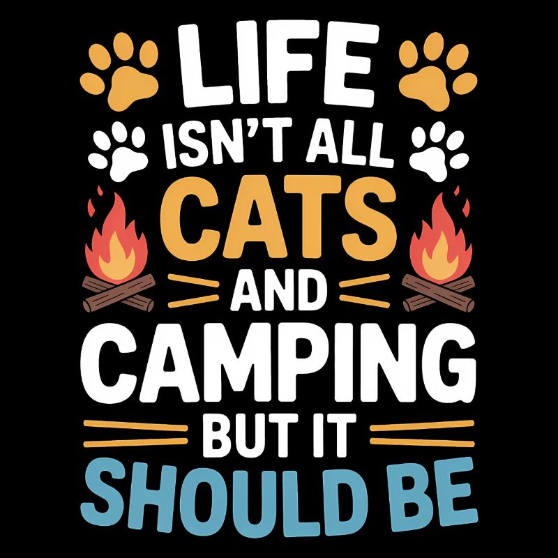 Camping Spruch Katzen Lustiges Zelten Geschenk