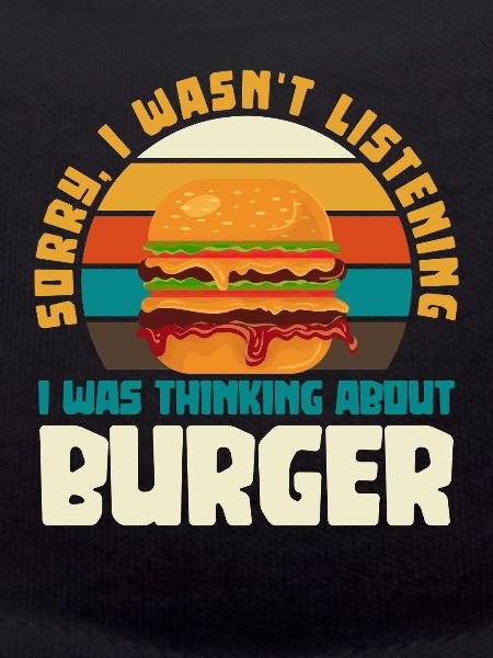 Burger Thoughts Retro Humor