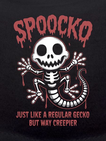 Spooky Gecko Skeleton Halloween