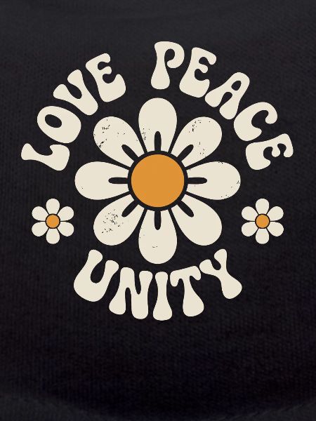 Love Peace Unity Retro Flowers