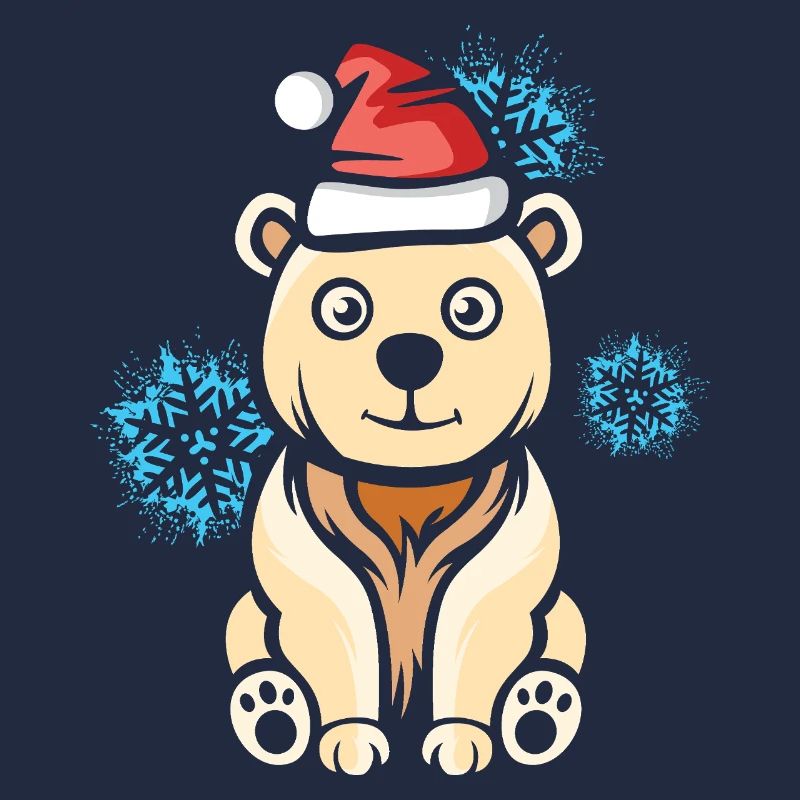Weihnachts Eisbär mit Schneeflocken