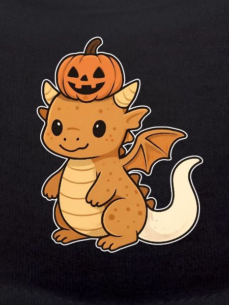 Pumpkin Dragon Kawaii Halloween