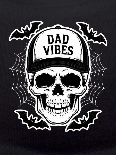 Dad Vibes Skull with Bats