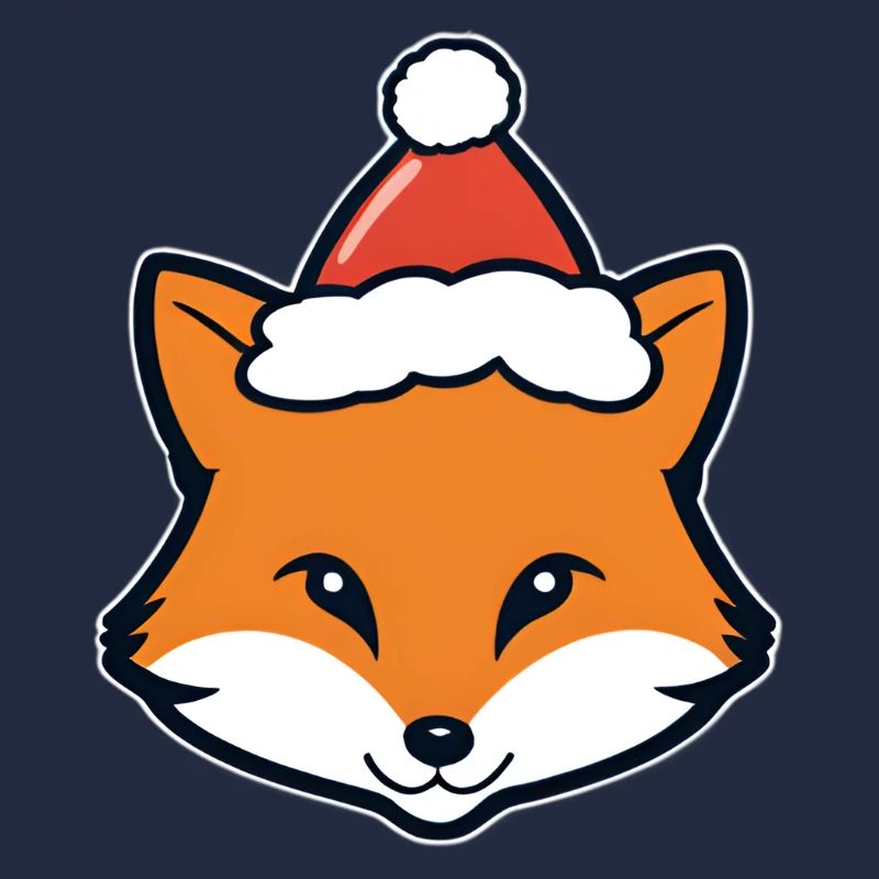 Fuchs im Weihnachtshut