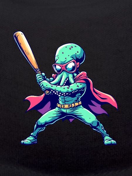 Baseball Octopus Superhero