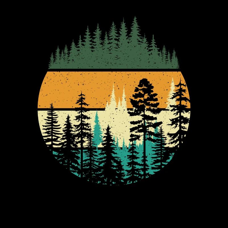 Retro Forest Nature Scene Outdoor Explorer