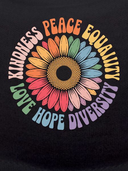 Sunflower Peace Love Hope Diversity