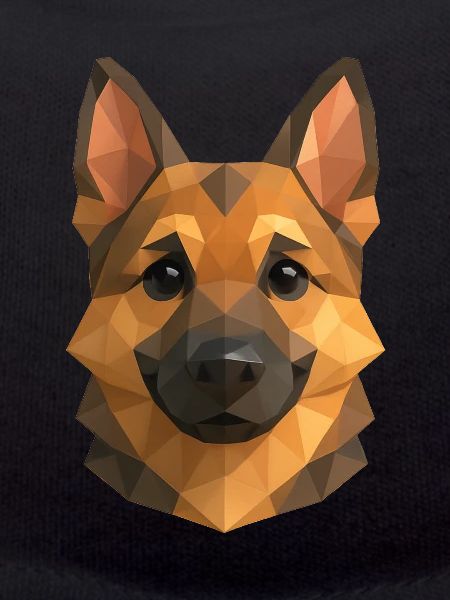 Polygon Schäferhund – Geometrisches Hundedesign