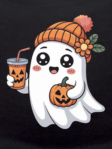 Ghost Halloween Pumpkin Latte Fun