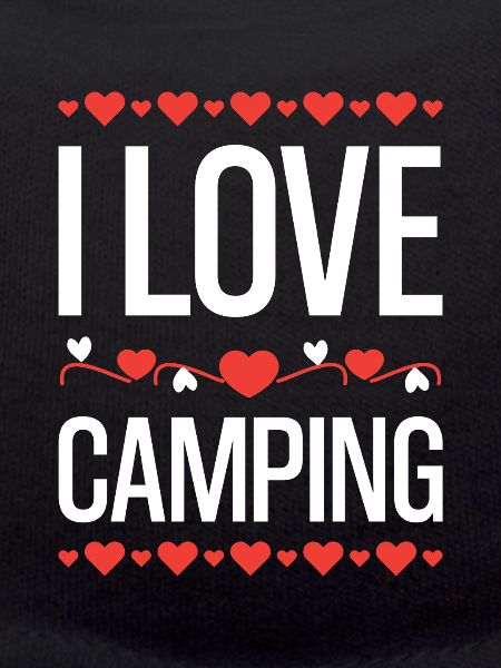 I Love Camping Heart Graphic