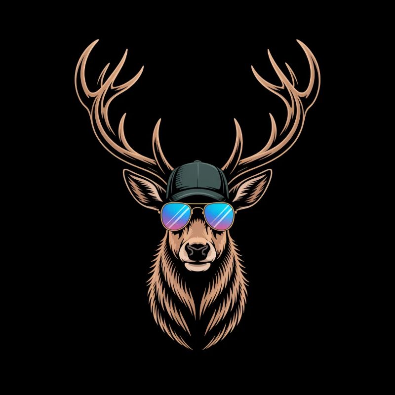 Cooler Hirsch mit Geweih 